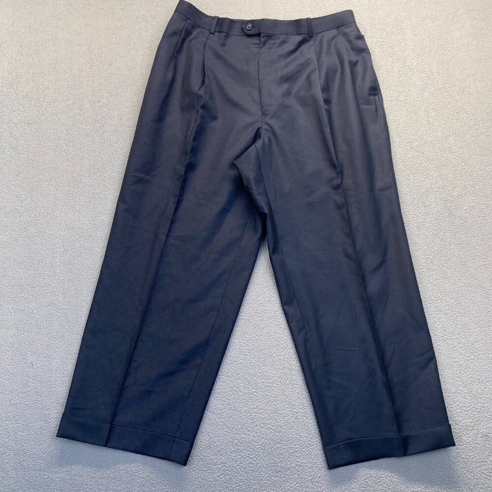 Turnbury Mens Dress Pants‎ Size 40R  Straight Cuffed Blue,Pleated